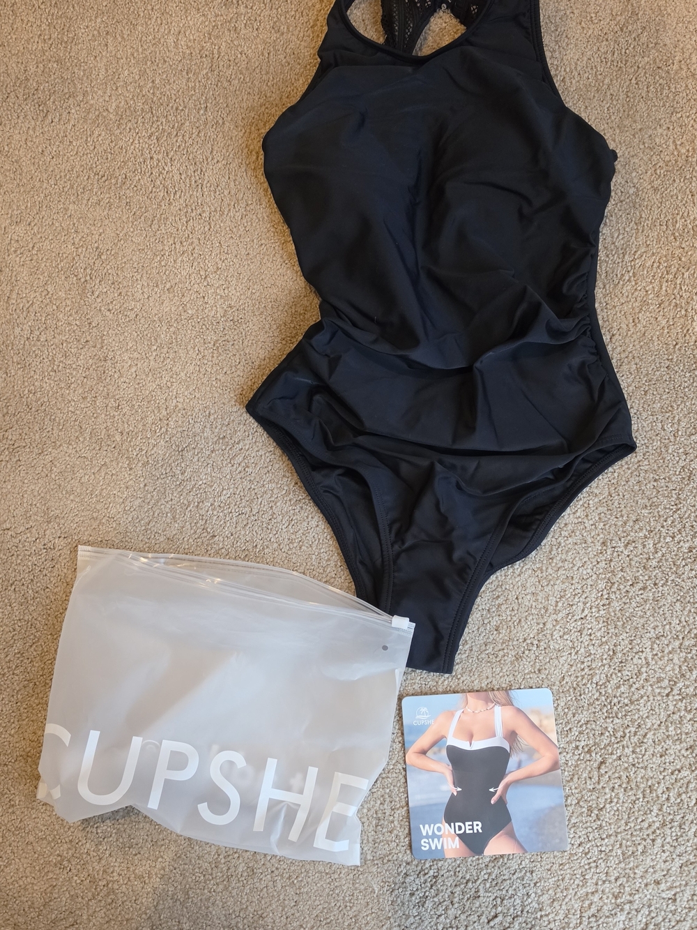 Cupshe Womens' Black One-Piece Swimsuit